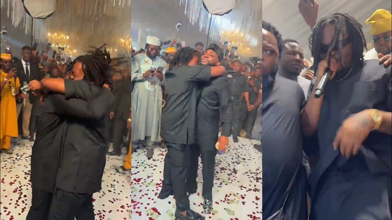 Olamide Shows Up at Davido’s Wedding, He Losses It