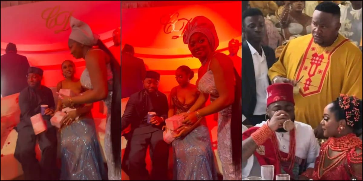 Papaya Ex Gifts Bundles of Cash to Davido and Chioma on Their Wedding Day