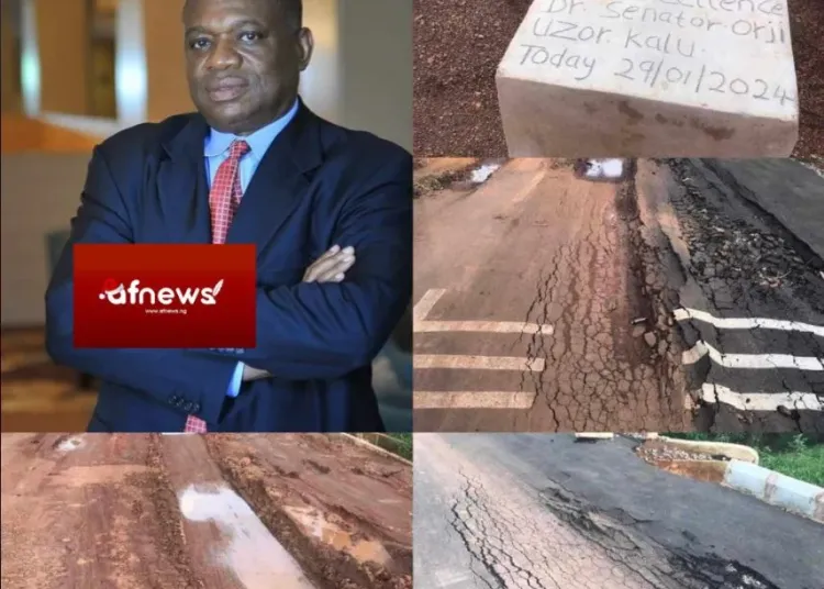 Road Attracted by Senator Orji Uzor Kalu Washed Away by Rain Just Months After Commissioning