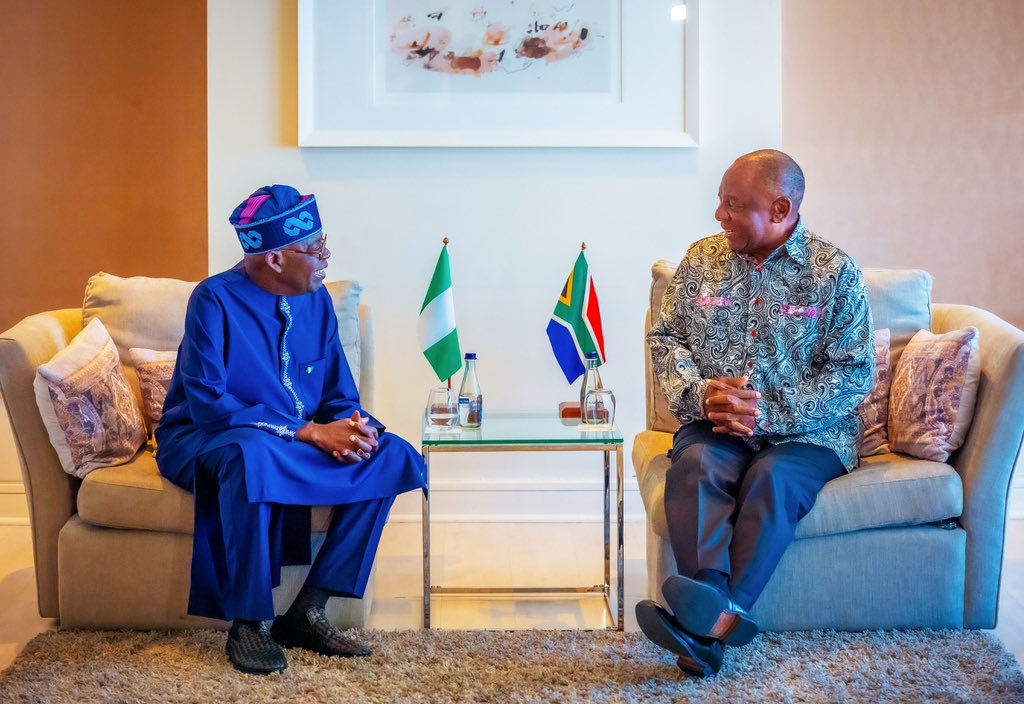 Tinubu and Ramaphosa Discuss Enhancing Bilateral Relations Between Nigeria and South Africa