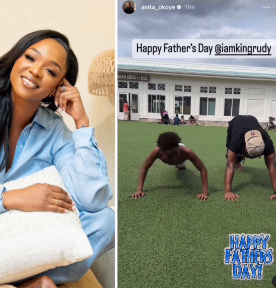 Anita Okoye posted Paul Okoye and their son