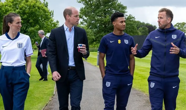 Prince William and England players