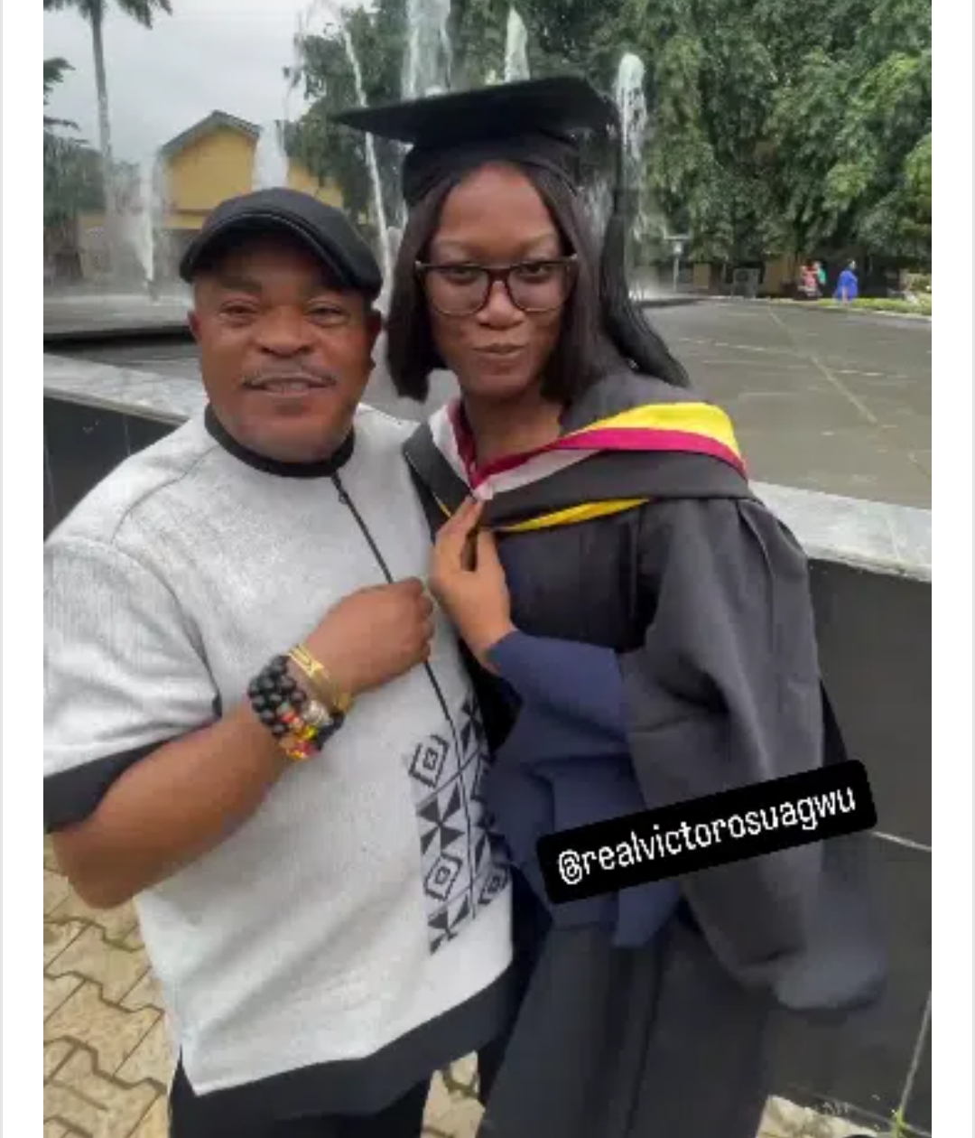Veteran Actor Victor Osuagwu Beams with Pride as Daughter Graduates with Degree