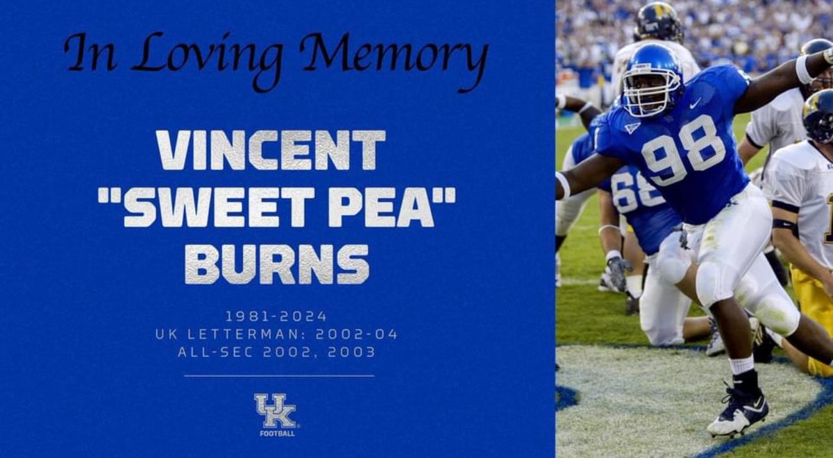 Vincent ‘Sweet Pea’ Burns, Former Kentucky Football All-SEC Defensive Lineman, Dies at 43