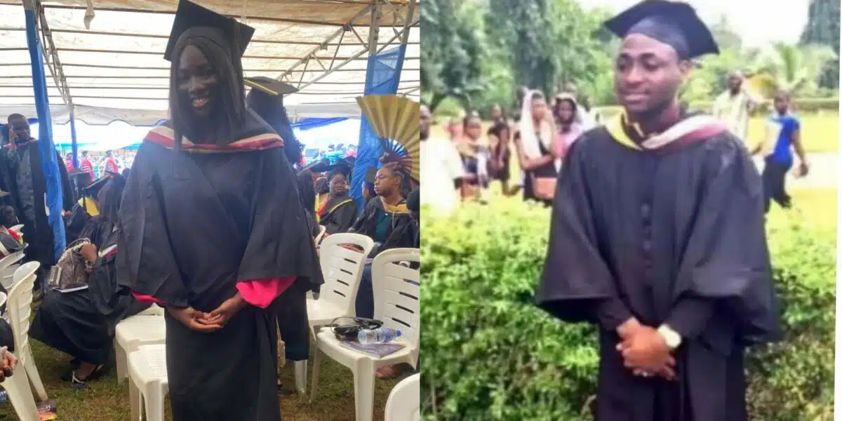 Davido Celebrates Fan’s Graduation by Reacting to Her Recreation of His Iconic Graduation Photo