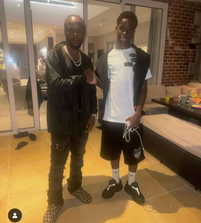 Wizkid’s Son Bolu Spotted with Jamaican Singer Popcaan in London